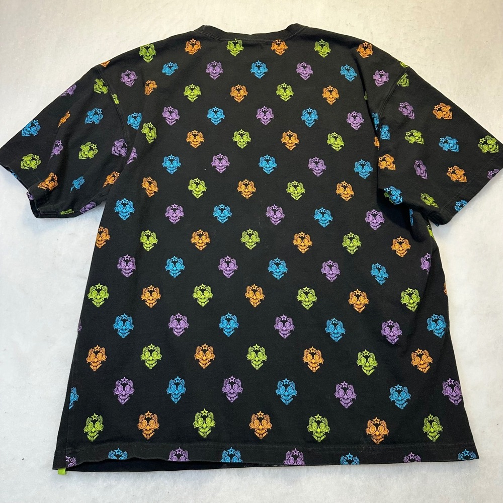 CLH Sugar Skull T-Shirt Mens 2XL Black Rainbow Paisley Streetwear Y2K Goth - Picture 9 of 11